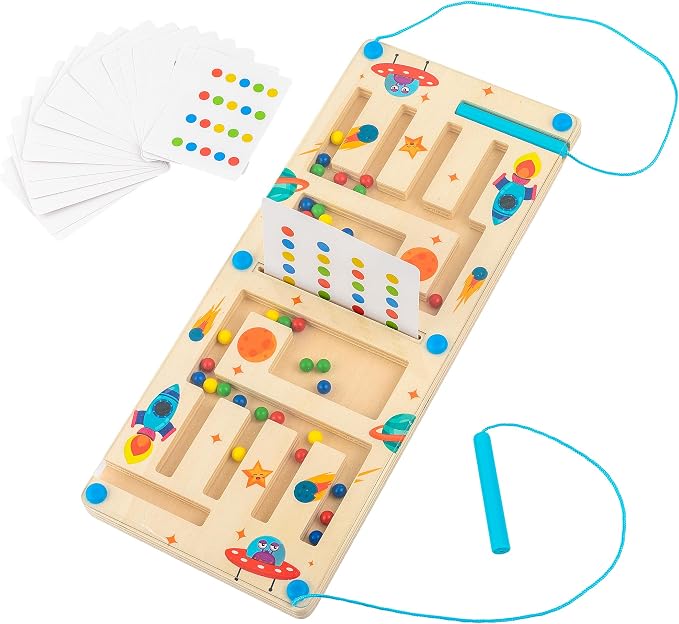 Kids Montessori Magnetic Wooden Toys, 2 Player Maze Puzzle Game, Birthday Gift for Boys Girls 3-7 Years Old, Preschool Educational Sensory Learning Toy for Toddlers and Autistic Kids