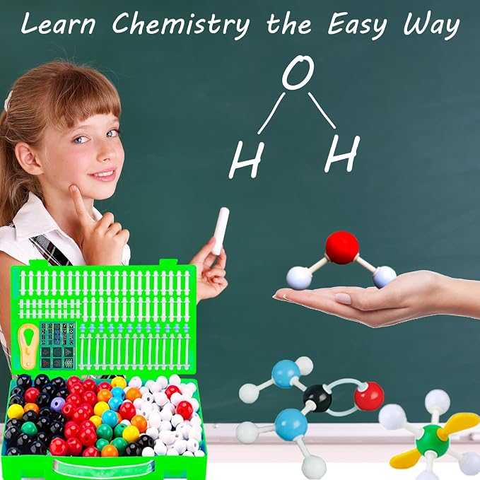 EXBEPE Chemistry Molecular Model Kit 452pc with C60,Educational Science Set Learning Chemistry Atoms,Bonds and Structures Teaching Aids School Supplies