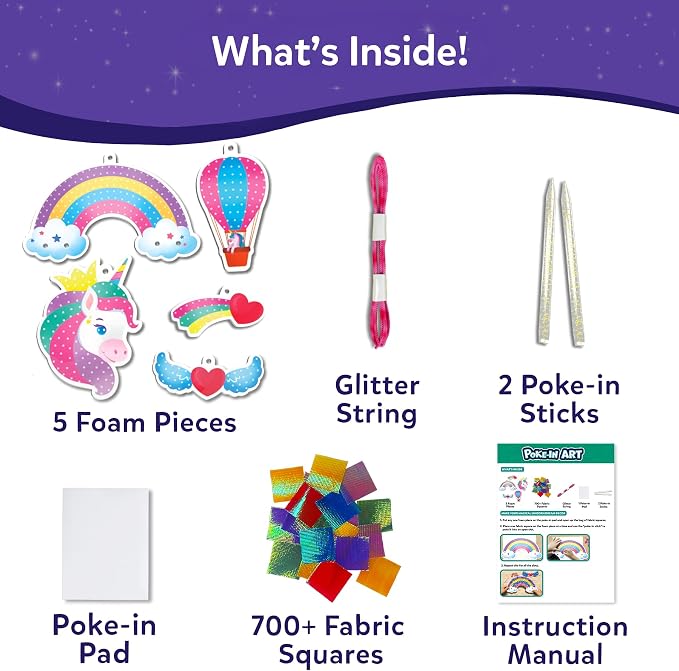 Skillmatics Poke-in Art – Magical Unicorns, Wood Craft Kit, Gift for Kids | Dream Decor, DIY Mess-Free Fun, Fine Motor Skills for Kids, Screen-Free, Travel Activity, Boys & Girls Ages 4, 5, 6, 7, 8, 9