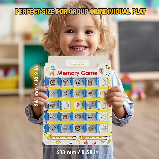 HONGID Matching Memory Game for Kids Age 3 4 5 6 7 8 9,Toddler Kids Travel Toys,Board Game,Road Trip Essentials for Toddler Boys Girls,Christmas Birthday Gifts Stocking Stuffers for Kid