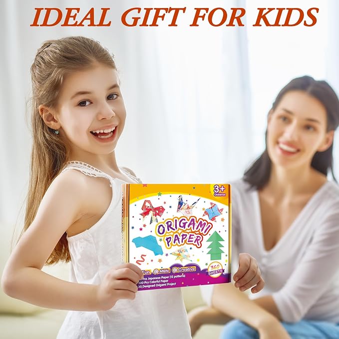 Pigipigi Kids 360 Pcs Origami Paper Kit,Arts and Crafts for Kids Ages 5-12 | Beginners Origami Kit with 60 Japanese paper,Step-by-Step Guiding Book, DIY Craft Birthday Gift for Boys Girls ages 5-12