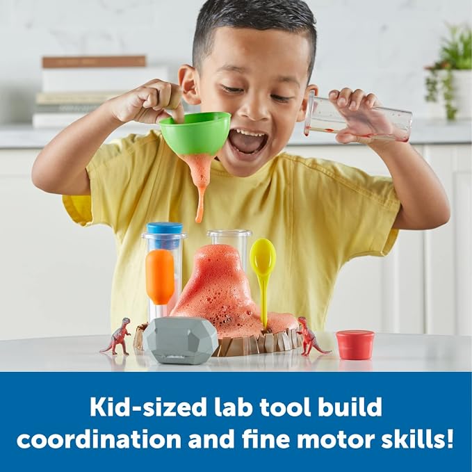 Learning Resources Fizzy Volcano - 13 Pieces, Ages 4+, Preschool Science Lab Kits, Experiments STEM Toys For Kids, Classroom Must Haves | Preschool Science Kits, Experiments for Kids, STEM Toys, Classroom Must Haves, 13 Pieces, Ages 4+