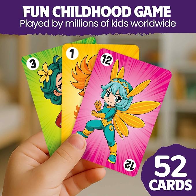 QUOKKA War Card Game for Kids Ages 4–8 – Fun Family Game with Cute Characters, Perfect for Travel, Playdates, Family Time – Educational & Engaging Playing Cards for Kids, Easy to Learn, Fast to Play