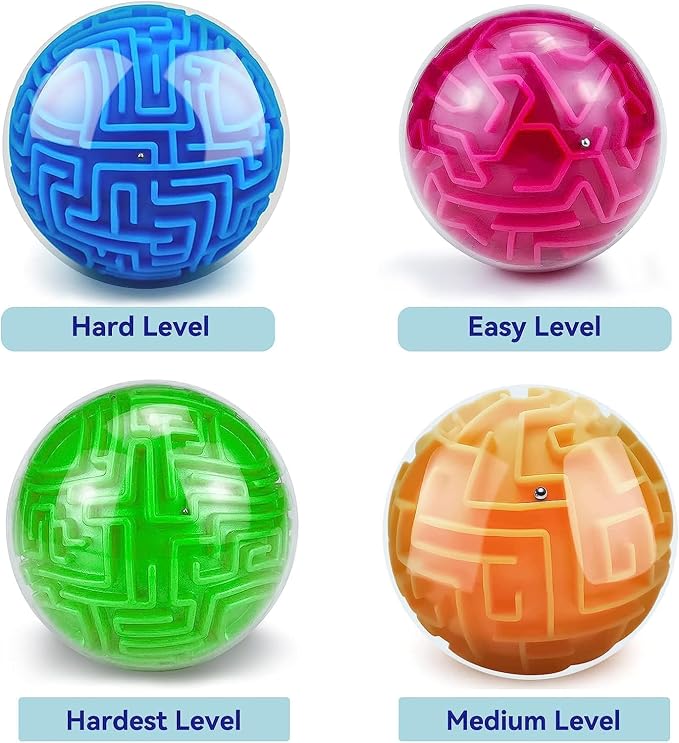 3D Maze Ball Puzzle Games Toys for Ages 8-13 Kids Boys Girls Gifts Ideas | Memory Sequential Brain Teaser Puzzles for Kids Teens & Adults, Hard Challenges Game Lover Tiny Balls Educational Toys