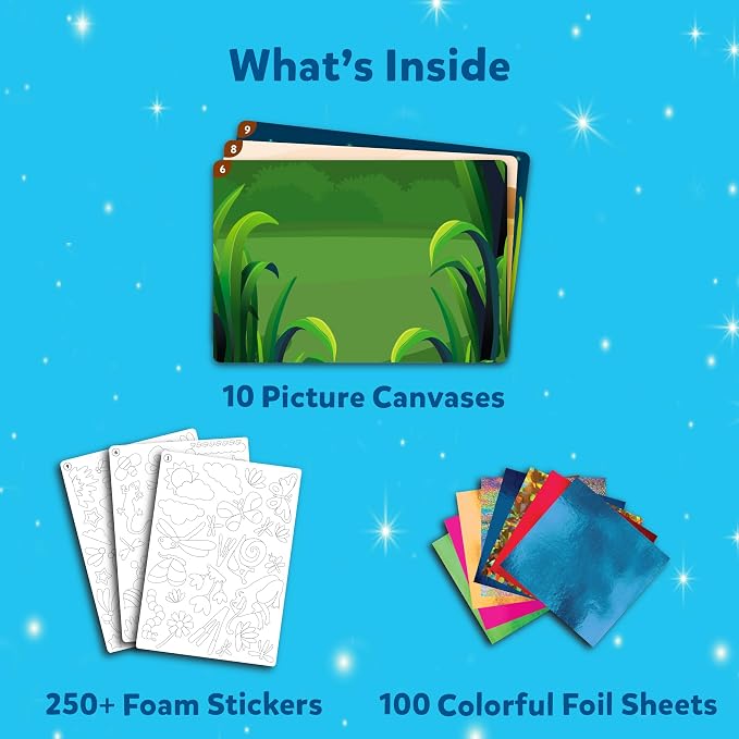 Skillmatics Foil Fun Bugs & Butterflies & Animals Bundle, No Mess Art for Kids, Craft Kits & Supplies, DIY Creative Activity, Gifts for Girls & Boys Ages 4, 5, 6, 7, 8, 9, Travel Toys