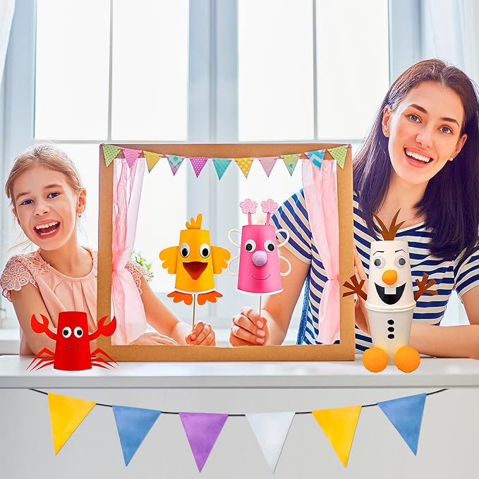 Arts and Crafts for Toddlers & Kids Ages 3-5 – Paper Cup Craft Kit, 8 Animal Projects – Fun Preschool Activity for Girls & Boys