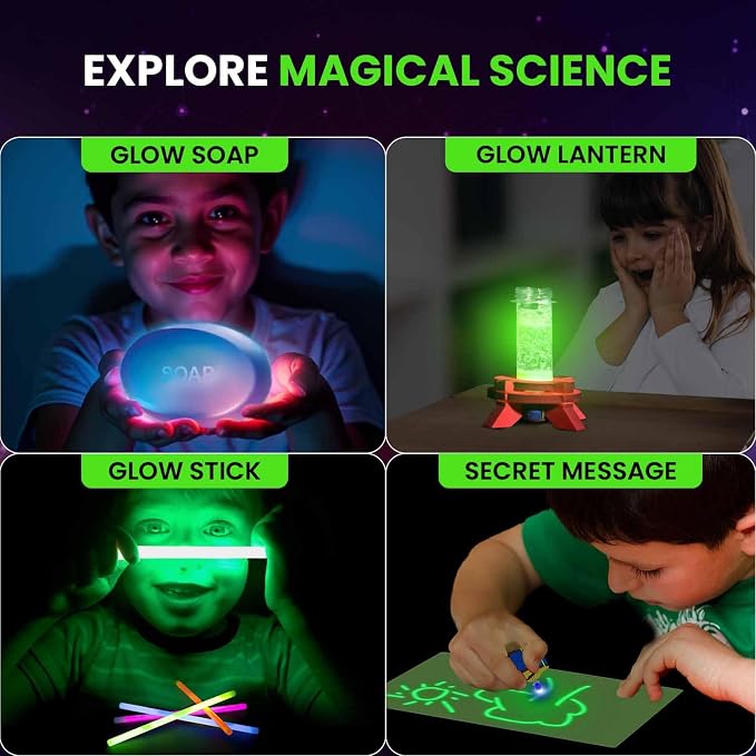 Smartivity Glow Magic Science Kit for Kids 6-12 Years | 20 Amazing Glow-in-the-Dark Science Experiments | STEM Toy | Birthday Gift for Boys & Girls Ages 6,7,8,9,10,11,12