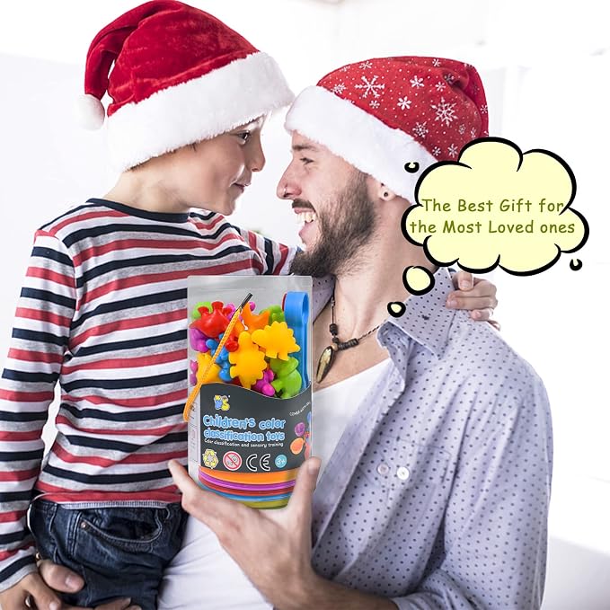 TSYAN Counting Toys Matching Game for Kids with Sorting Bowls Sensory Toys Color Classification Game Set Early Learning Preschool Montessori Educational Toy