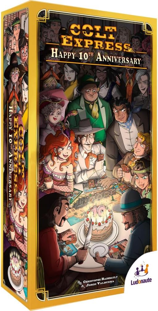 Ludonaute Colt Express 10th Anniversary Promo Box, Expansion, 2-6 Players | Ludonaute Colt Express 10th Anniversary Promo Box; expansion with upgraded components; 2-6 players; ages 10+ | Ludonaute Colt Express 10th Anniversary Promo Box; expansion with...