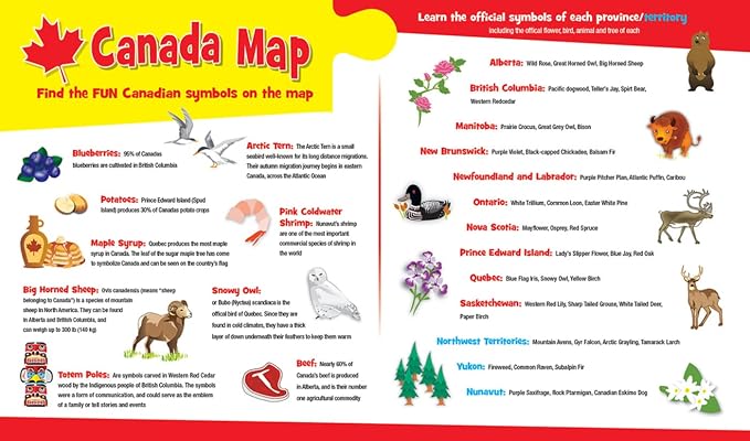 MasterPieces Family Puzzle - Explorers 60 Piece Jigsaw Puzzle for - Canada Map - 14.3"x10.3"