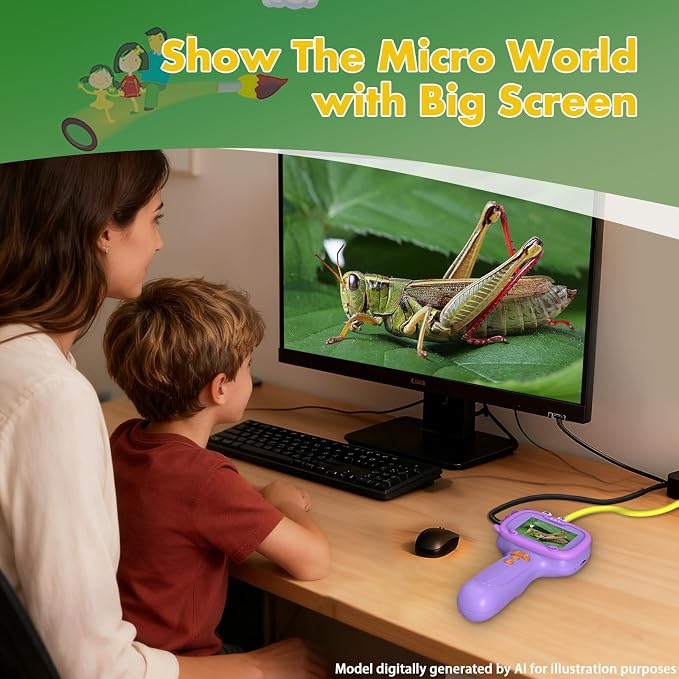 Daxiongmao Borescope Camera with Light for Kids | STEM Science Educational Toy for 3 4 5 6 7 8 9 10 Years Old Boys & Girls | Birthday Gift for Outdoor Adventures & Nature Discovery（Purple）