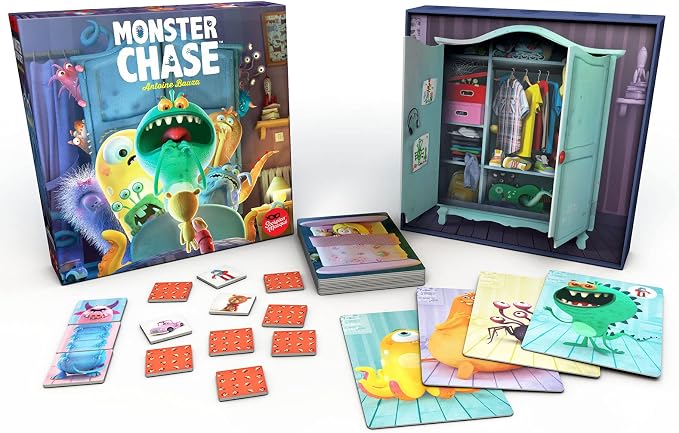 Monster Chase | Scare Away the Mischievous Closet Monsters | Fun Kids Game for All Ages | Cooperative Memory Matching Game | Unique Birthday Gifts for Kids | Ages 3+ | 1-6 Players | 10 Min