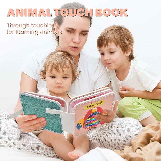Cute Animal Touch Book Textured Sensory Toys for Autistic Children Disorder Fun Toys Autism Sensory Mats Tiles Products Tactile for Learning, Stimulation & Play