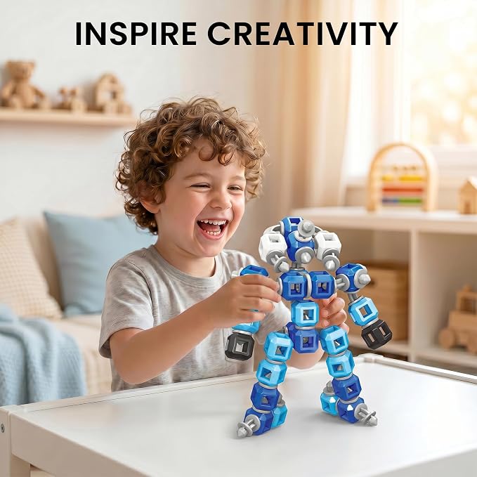 Creative 3-in-1 Insect Robot STEM Building Toys for Kids Ages 4-8 | 77 Pieces Blocks, Supports Repeated Disassembly & Free Building, Easy to Carry for On-the-Go Play, Gift-Ready Packaging