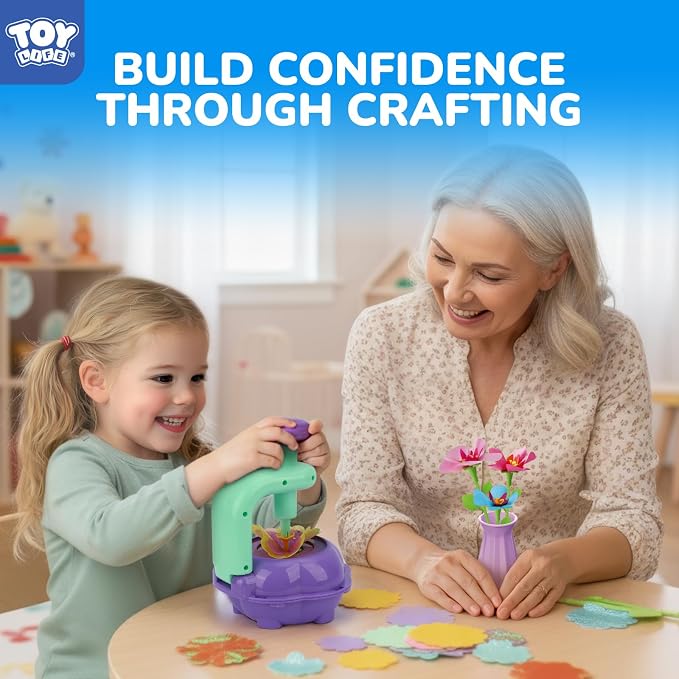 TOY Life DIY Flower Bouquet Craft Kit for Girls, Ages 3-8 | Reusable fabric pieces, hands-on STEM activity, birthday gift & Easter basket idea