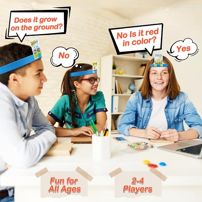 Headbands Game for Kids – Guessing Board Game to Boost Vocabulary | Critical Thinking, and Social Skills – Quick Question Family Game Night for 2–4 Players – Travel-Friendly Fun (Vehicle Theme)