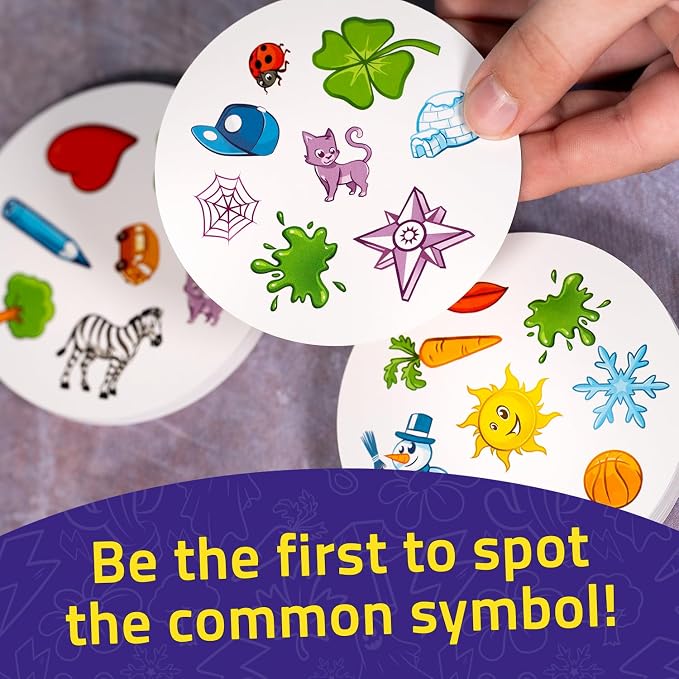 Asmodee Spot It! Classic Card Game (2024 Refresh) - Eco-Blister Edition, 5-in-1 Visual Perception Game for Quick Reflexes and Family Fun, Ages 6+, 2-8 Players, 10 Minute Playtime | Race to spot the matching symbol first in this fast-paced family card g...
