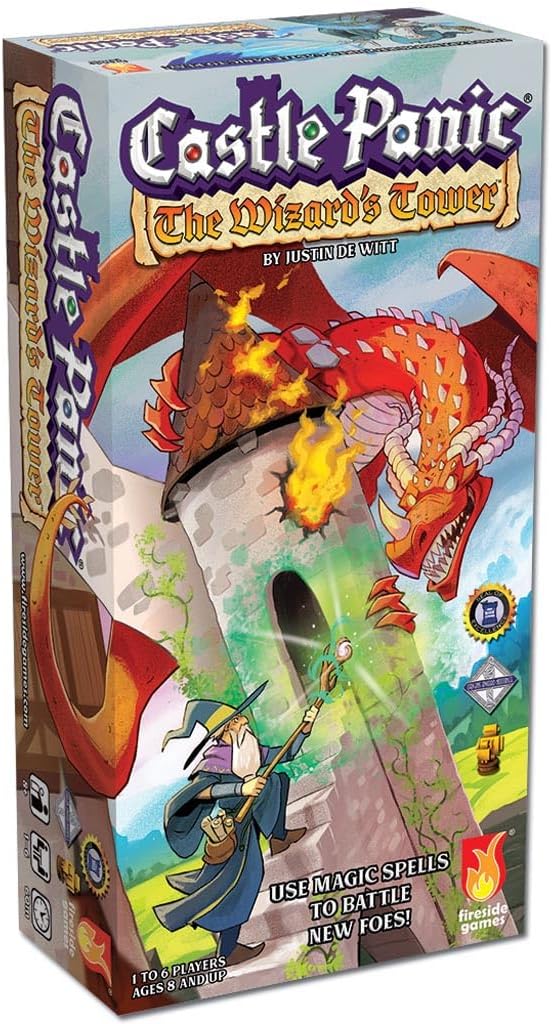 Fireside Games Castle Panic: The Wizard's Tower Strategy Expansion | Requires Castle Panic base game, New challenges, Additional components, Cooperative strategy, Fantasy theme