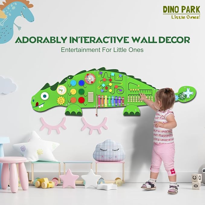 Activity Wall Busy Board for Toddlers: 9-in-1Interactive Activities | Montessori Sensory Toys Panel for Playroom - Build Fine Motor Skills & Hand-eye Coordination - Gift for Kids Age 3+