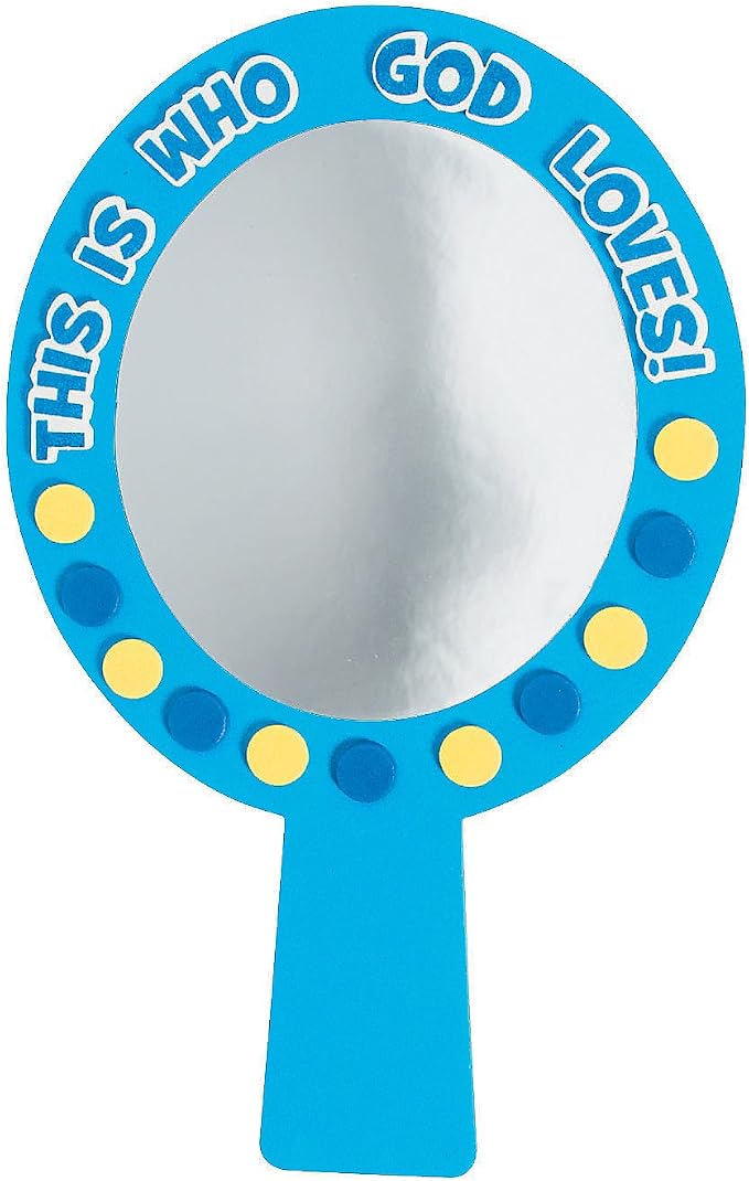 Fun Express This is Who God Loves Mirror Craft Kit - Engaging Religious Craft Activity for Kids - Perfect for Home - Projects Educational Fun for Sunday Schools Churches - 1 Piece VBS 2026 | Engaging Religious Craft Activity, Perfect for Home Projects,...