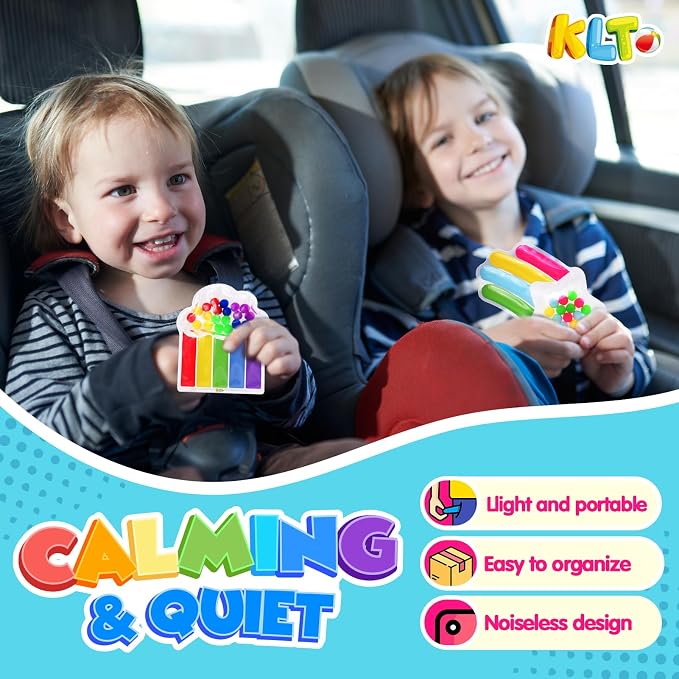 2 PCS Color Sorting Sensory Toys for Toddlers: Quiet Calming Travel Roadtrip Toys for Kids - Color Matching Game for Preschool Learning Activities - Classroom Prizes Toddlers Travel Essentials
