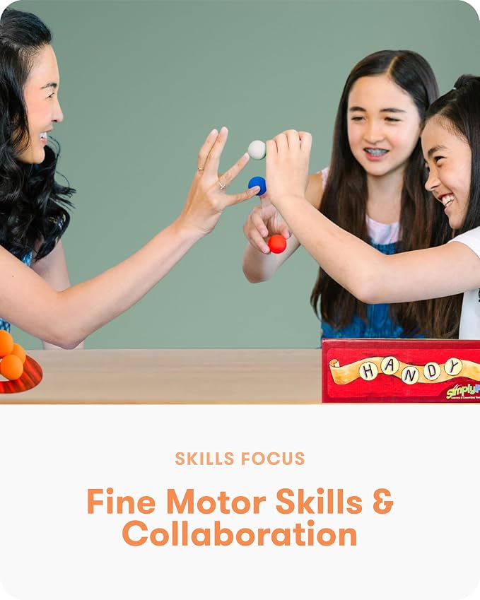 SimplyFun Handy - Family Game for Kids and Adults Ages 8+ - Fine Motor Skills Game with Soft Balls and Cards - Classroom, Party, or Family Game Night Fun