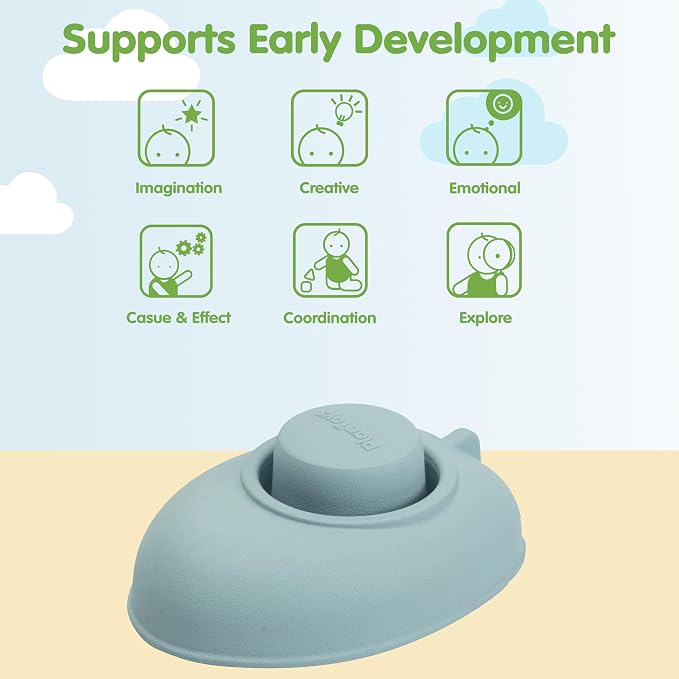 PlanToys® Pastel Blue Rubber Convertible Boat Water & Bath Play Toy Kids | pastel blue rubber convertible boat, montessori water bath play, cause effect imagination exploration, floating toy, toddlers