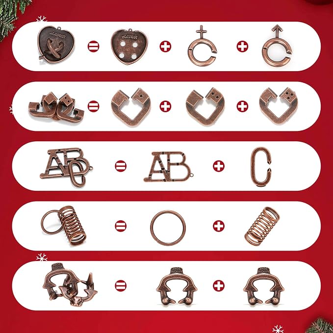 Mytothfy Brain Teaser Puzzles for Adults Teens Kids, 3D Puzzle Game Toys | 24 Pcs Metal & Wooden Unlock Interlocking Puzzle for Adults Teens, IQ Education Smart Toys, Train Family Games Party Favor