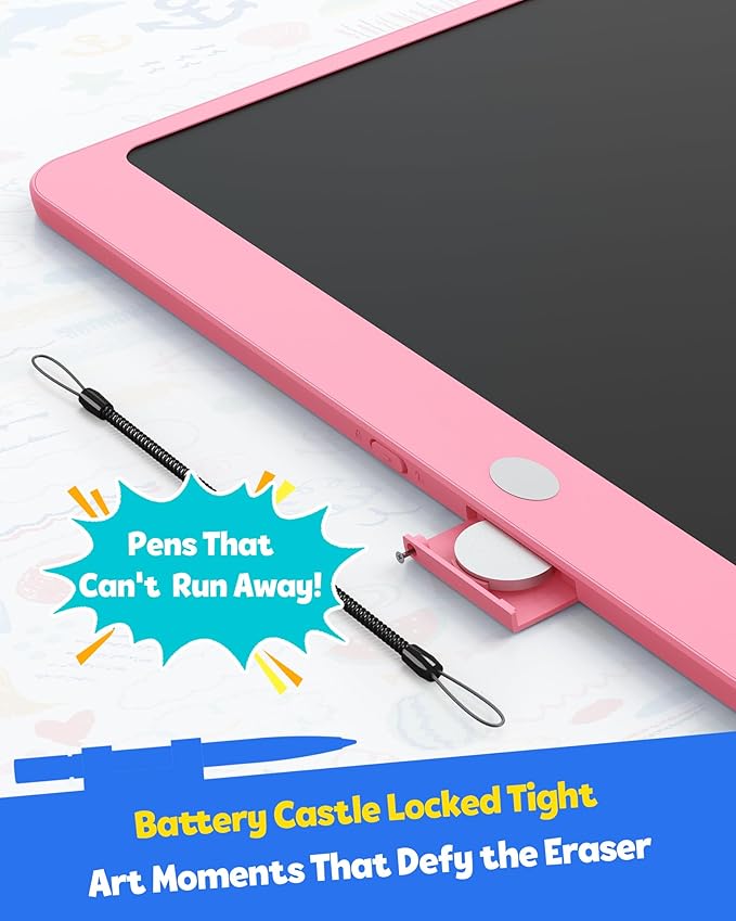 LCD Writing Tablet for Adults, Large Doodle Board, 16 Inch Colorful Drawing Tablet Writing Pad, Toddler Toys for 3 4 5 6 7 8 9 Year Old Girls Boys Teen, Birthday Gifts for Kids (Pink)