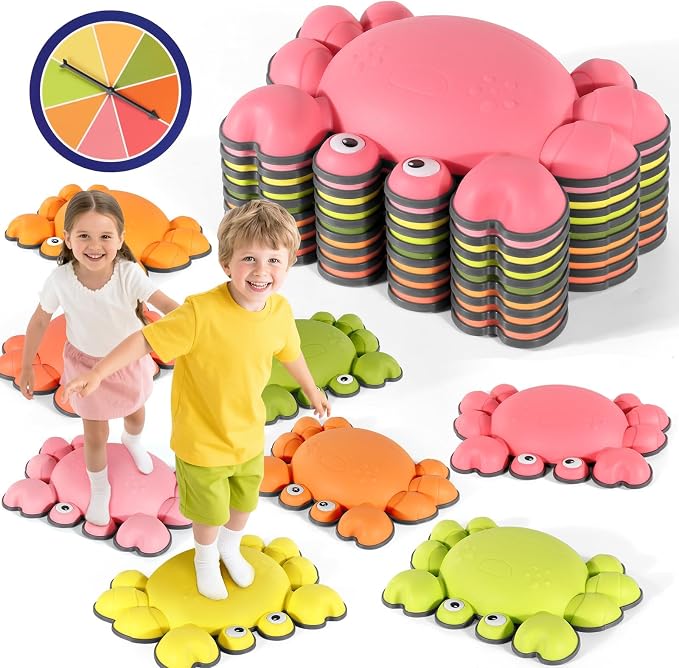 TOPNEW Stepping Stones for Kids, Non-Slip Balance Stepping Stones for Promoting Children's Coordination Skills, Toddler Stepping Stones Obstacle Course for Kids Age 3 4 5 6 7+