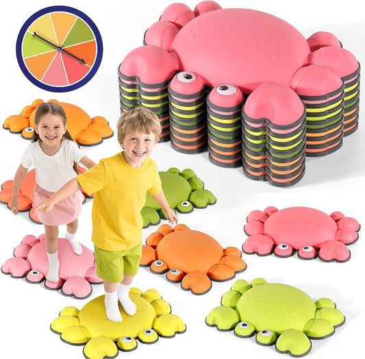 TOPNEW Stepping Stones for Kids, Non-Slip Balance Stepping Stones for Promoting Children's Coordination Skills, Toddler Stepping Stones Obstacle Course for Kids Age 3 4 5 6 7+