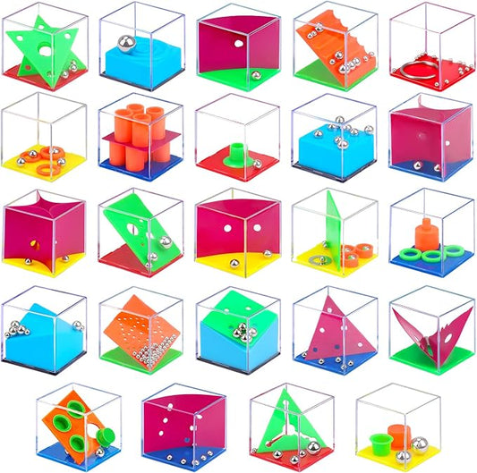 24PCS Brain Teaser Puzzles Cubes Party Favors Bulk for Kids 4-8 8-12 Birthday Summer Goodie Treat Bag Stuffers Classroom Treasure Chest Carnival Prizes Box Toys Pinata Filler End of Year Student Gift