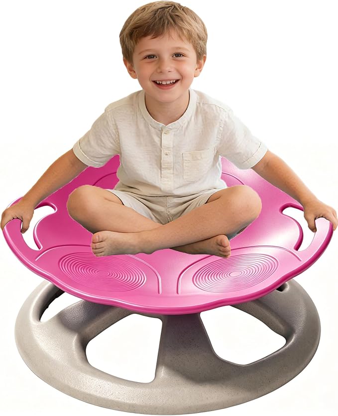 FERUERW Spinning Chair for Autistic Kids with Handle, Sensory Products | Sensory Toy Gifts for Children with ADHD/Autism, 220LBS Weight Capacity, Training Body Coordination, 3+ Years (Red)