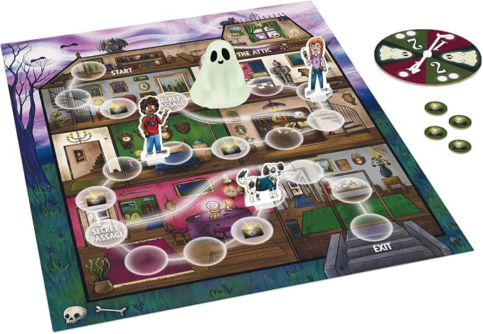 Peaceable Kingdom Ghost in the Attic - Cooperative Board Game for Family Game Night – Unique Glow-in-the-Dark Board Game - Great for Kids Ages 5 & Up