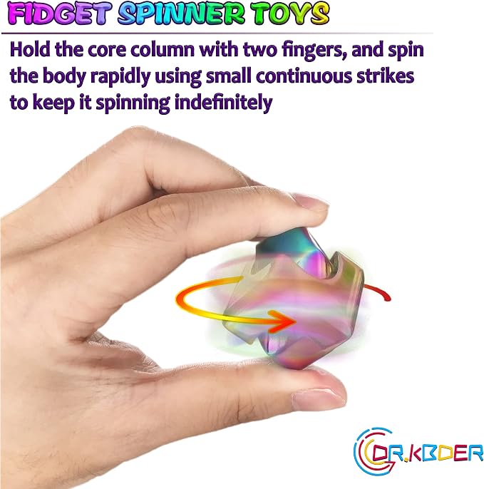 Fidget Spinner Toys Cube Adults, Easter Basket Stuffers for Teens Metal EDC Cool Desk Gadgets Office Toys Small Anxiety Figette Sensory Toy, ADHD Tool Fingears Figet Stress Valentine Gift for Boys