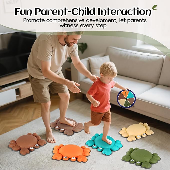 TOPNEW Stepping Stones for Kids, Non-Slip Balance Stepping Stones for Promoting Children's Coordination Skills, Toddler Stepping Stones Obstacle Course for Kids Age 3 4 5 6 7+