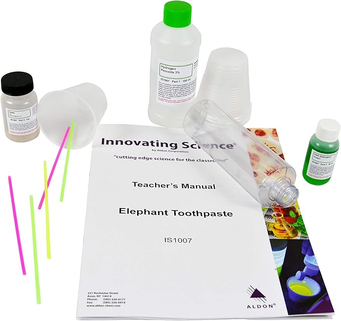 Innovating Science Elephant Toothpaste Science Kit, Milder Yeast Foam Demo | Milder Yeast Foam Eruption, Manual & SDS, Teaches Chemical Reactions, Phase Changes & Catalysts, Chemistry Set