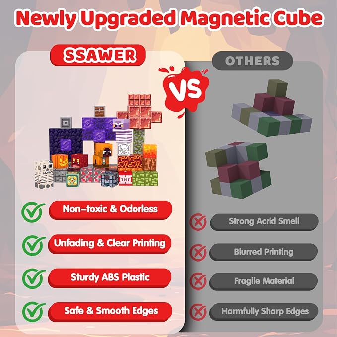Magnetic Blocks, 100PCS Light Up Building Cube Toys Gifts for Kids | Magnetic Cubes, 0.8 inches Building Blocks, 3PCS Light Up Blocks, STEM Toys Christmas Birthday Gifts for Kids Boys Girls