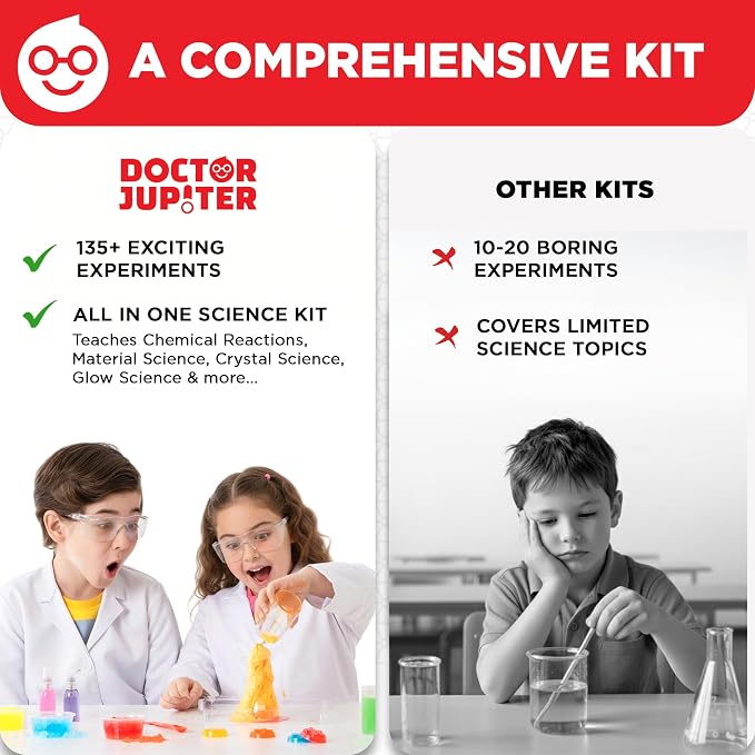 Doctor Jupiter Ultimate Science Experiments Kit for Kids Ages 8+ | Science Kits for Kids Ages 8-12, 135+ Experiments, Birthday Gift for Boys & Girls Ages 9,10,14, Learning & Educational Toy