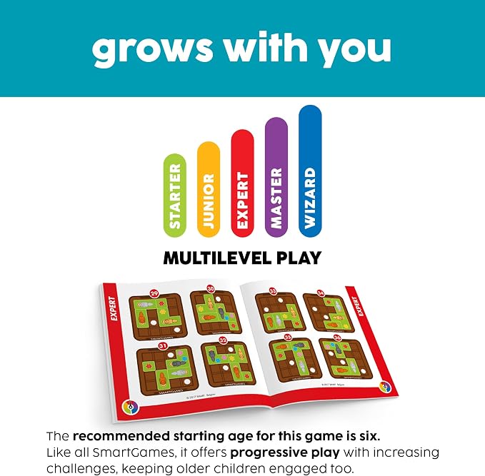 SmartGames Squirrels Go Nuts Sliding Logic Travel Puzzle Game with 60 Challenges for Kids Ages 6+