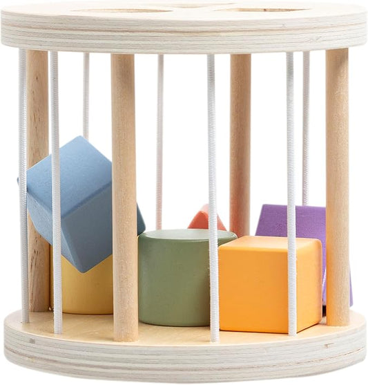 Pearhead Wooden Match and Roll Shape Sorter - Ages 12m+