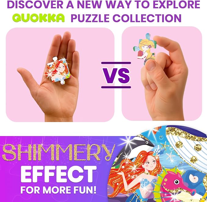 QUOKKA 100 Piece Puzzles for Kids Ages 4-6 – 4 Set Princess Puzzles for Kids Ages 6-8 with Unicorn, Mermaid, Fairy – Search and Find Jigsaw Game for Girls 5-8 – Learning Toy Gift for Toddlers 3-5