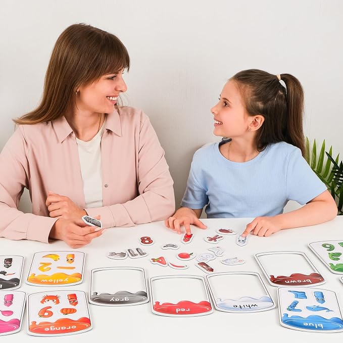 66 PCS Magnetic Color Sorting Set, Colors Sorting Toys - Simply Magic | Color Recognition for Toddlers 1-3, Numbers Color Sorting Magnets for Fridge, Magnetic Sorting Set for Whiteboard