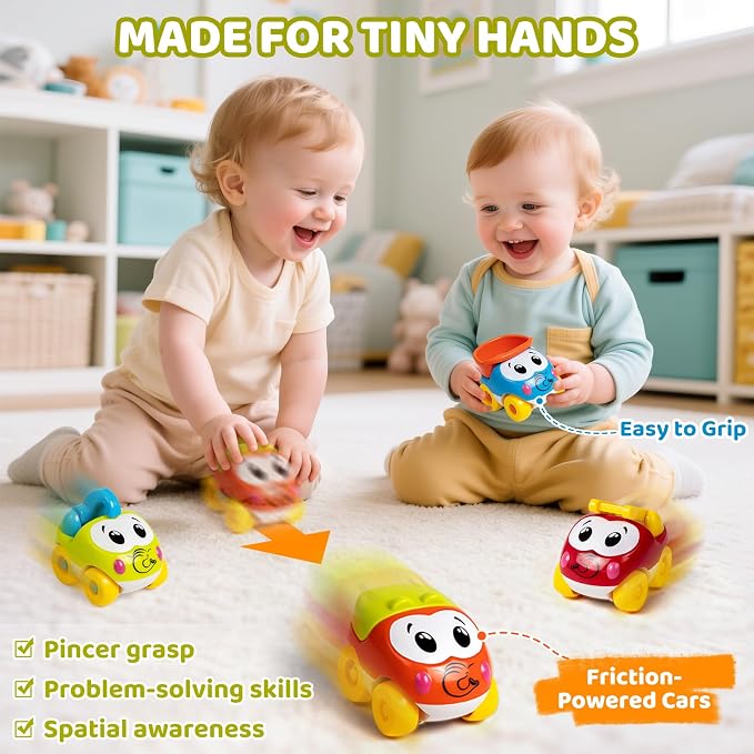 Marstone 1-2 Year Old Toddler Race Track Toy with Animal Push Cars for Boys | Educational Elephant Slide for 12-18 Months Girls, Learning Birthday Gift Toy for Ages 1-3