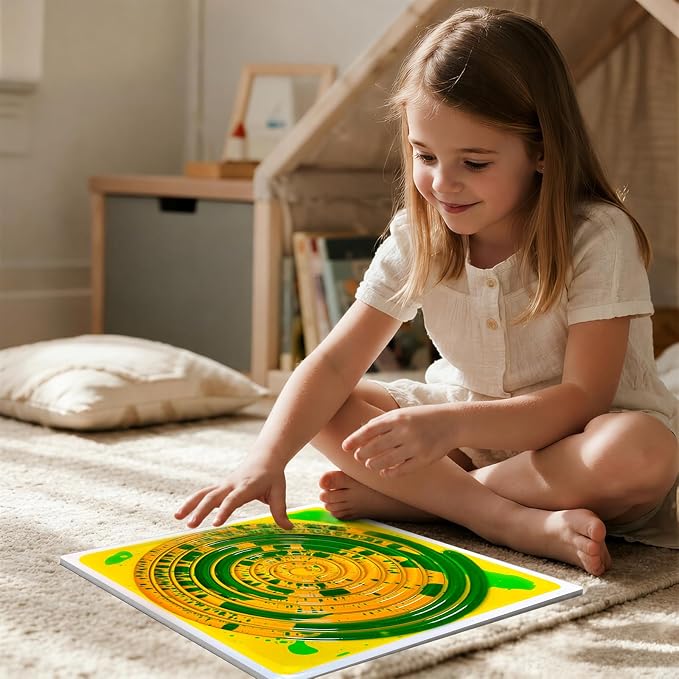 Sensory Floor Tiles for Daycare: 12" Textured Step-On Mats, 6 Pack | Colorful Liquid Flow and Tactile Patterns for Sensory Paths, Stepping Games, Balance Activities, and Gross Motor Play