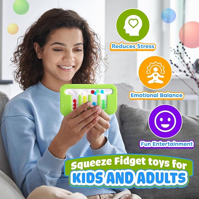 Squishy Sensory Fidget Toys for Kids: Quiet Fidgets for Toddlers Children Autism Calming, Stress for Classroom Office Travel, Color Sorting Montessori Toys for Proschool