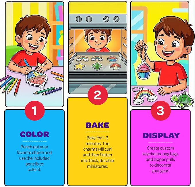 Shrinky Magic Craft Kit for Kids - Shrink Kit for Girls - Birthday Gift | Arts and Crafts for Kids Ages 4-8, 6-8, 8-12 - Gift for Girls 6 7 8 Year Old - Toys for Girls 8-10 - Gift for Boys Ages 6+