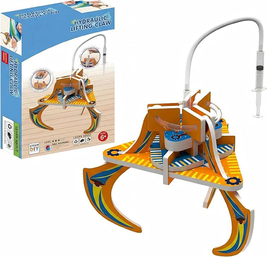 STEM Science Kit Hydraulic Claw, Engineering Toy, Teach Hydraulic Principle | Learn fluid pressure & energy conversion! Build a hydraulic claw with shafts, easy assembly. STEM experiment for kids.
