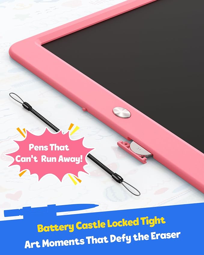 12 Inch LCD Writing Tablet for Kids, Coloring Drawing Pad, Mess Free Doodle Board, Airplane Travel Toys for Boys and Toddlers, Road Trip Essentials, Gifts for 3 4 5 6 7 8 Year Old Girls(Pink)