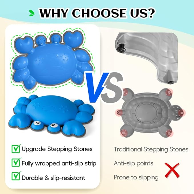 TOPNEW Stepping Stones for Kids, Non-Slip Balance Stepping Stones for Promoting Children's Coordination Skills, Toddler Stepping Stones Obstacle Course for Kids Age 3 4 5 6 7+